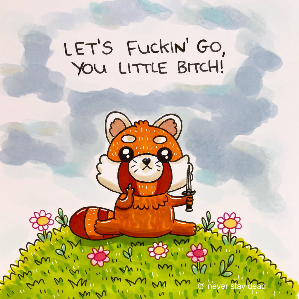 Mini Original ‘Angry Red Panda’ Drawing (A5)